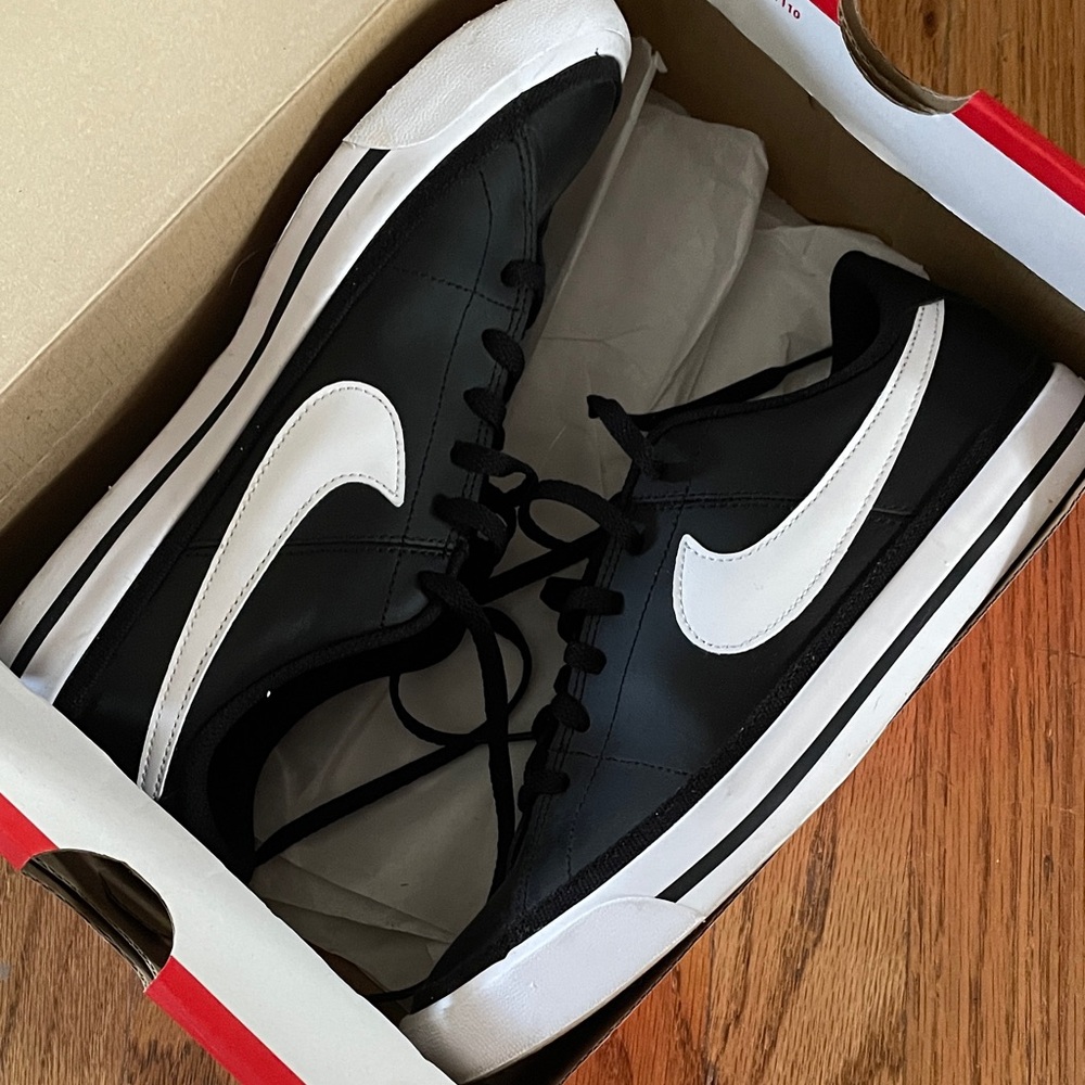Nike Kids Court Legacy Black and White Sneakers - Picture 7 of 7